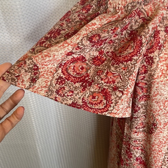 Madewell Silk Off Shoulder Dress Paisley Print Lined Sz M - Picture 4 of 11